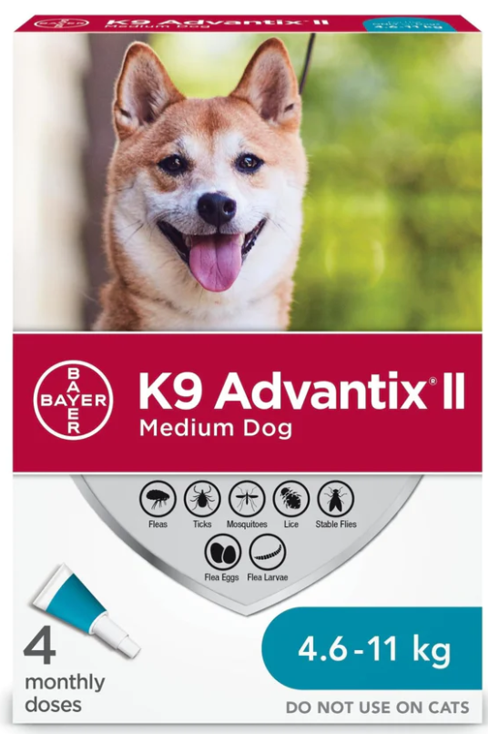 ADVANTIX II 4 DOSE DOGS 4.6-11KG