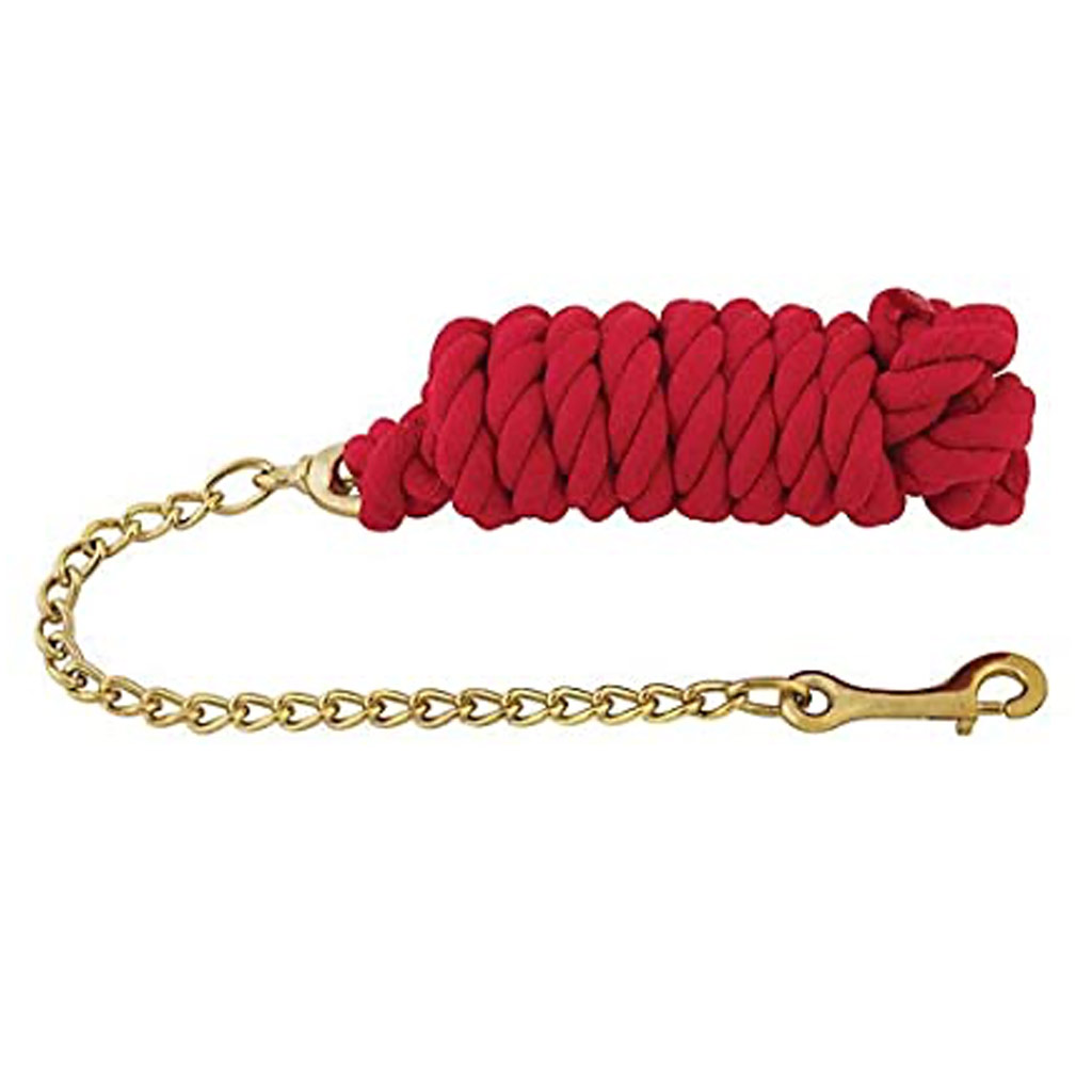 GER-RYAN COTTON LEAD W/ 24&quot; CHAIN RED