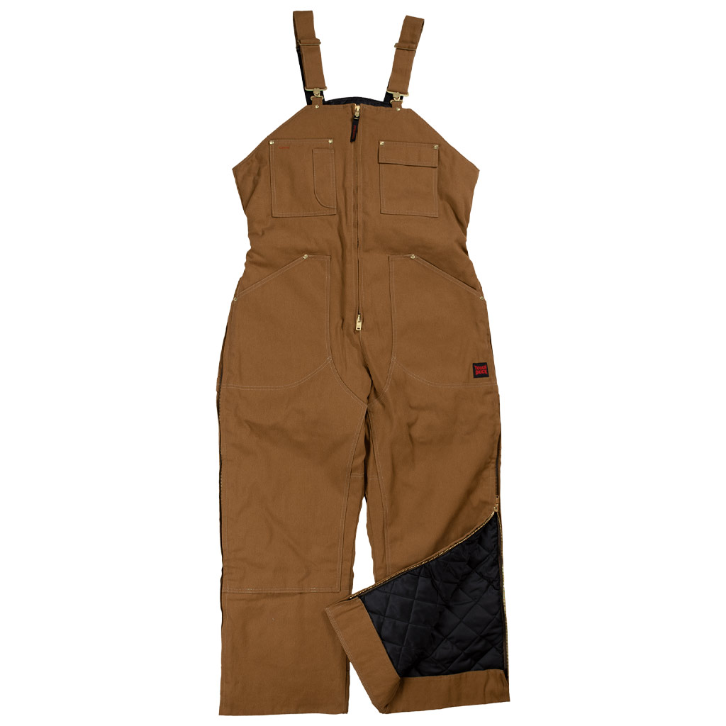 TOUGH DUCK MENS INSULATED BIB OVERALL BROWN 2XL