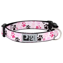 [10064586] DMB - RC PETS PRODUCTS DOG CLIP COLLAR 1&quot; MED PITTER PATTER PINK
