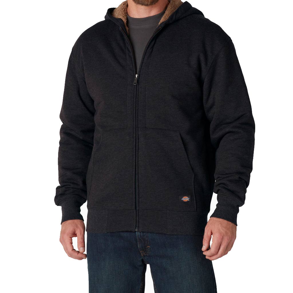 DICKIES MEN S SHERPA LINED FLEECE FULL ZIP BLACK MEDIUM MB