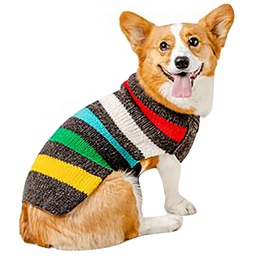 [10087814] CHILLY DOG KNIT CLASSIC SWEATER- CHARCOAL STRIPE S