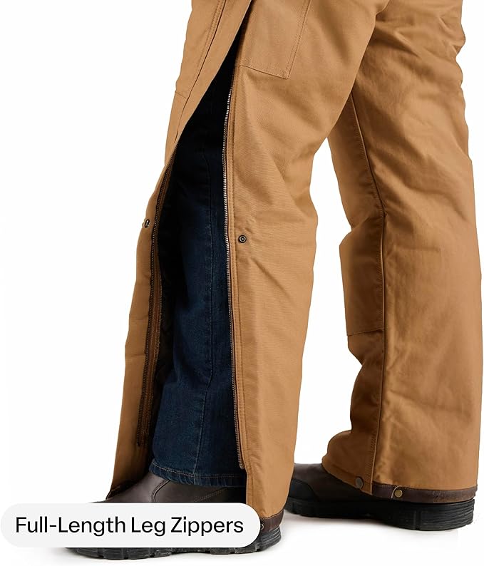 BERNE MENS HERITAGE INSULATED DUCK BIB OVERALL BROWN (2XL)