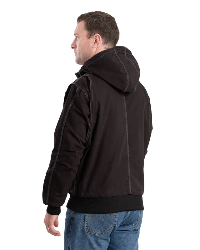 BERNE MENS HIGHLAND QUILT-LINED MICRO-DUCK JACKET BLACK (M)