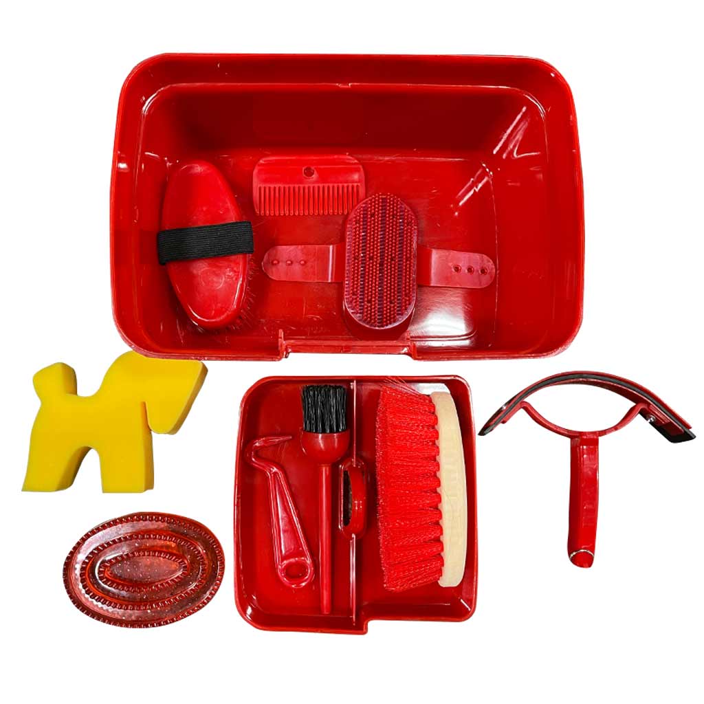 GER-RYAN 9PC JR GROOMING BOX RED