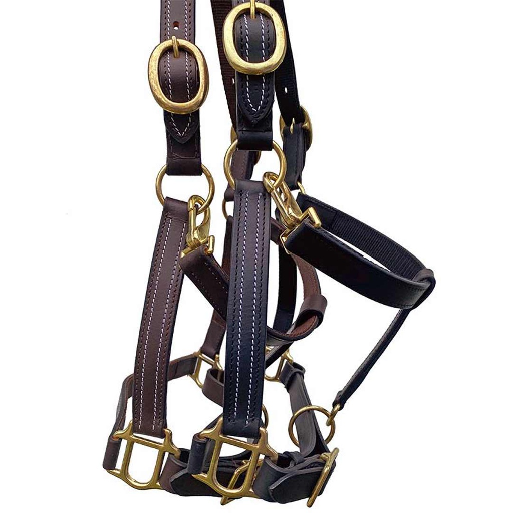 BROMONT LEATHER HALTER FULL both colours