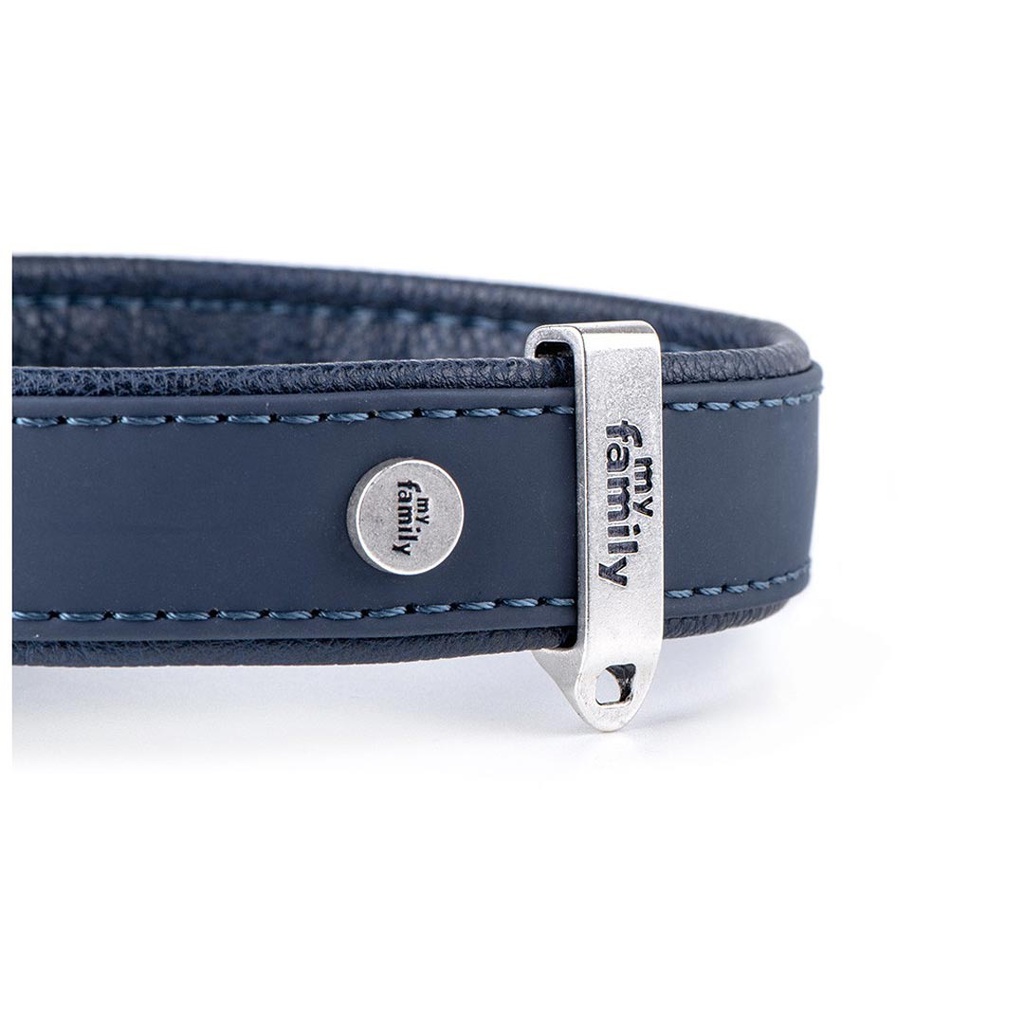 MY FAMILY BILBAO COLLAR FAUX LEATHER BLUE SM 27-31CM-3