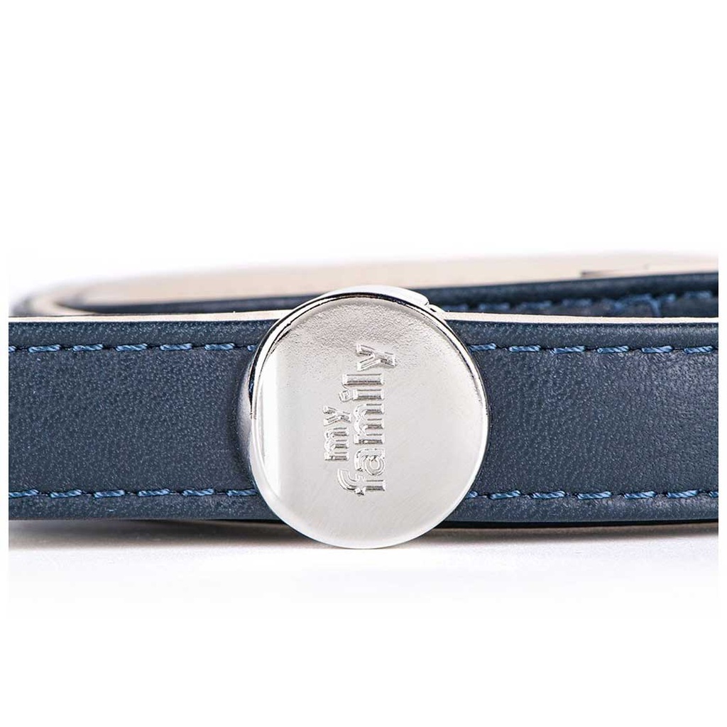 MY FAMILY HERMITAGE LEASH LEATHER BLUE &amp; CREAM S-2