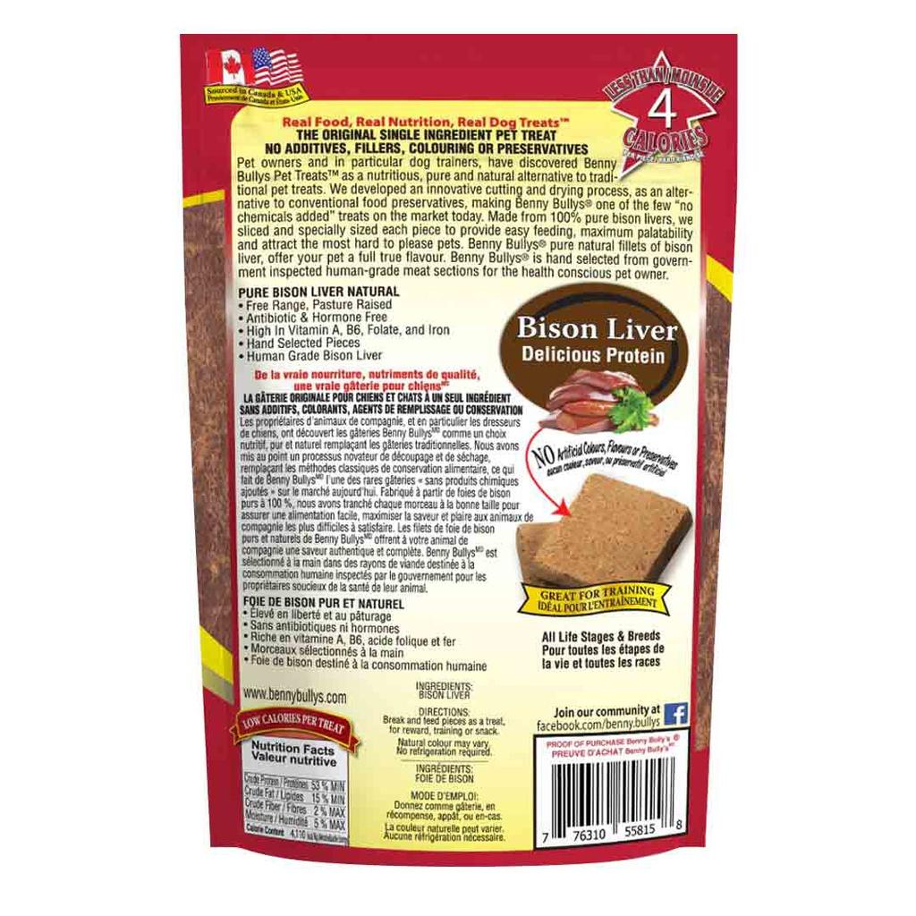 BENNY BULLY'S BISON LIVER CHOP 60G back