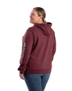 BERNE WOMENS SIGNATURE SLEEVE HOODED PULLOVER SANGRIA (S)