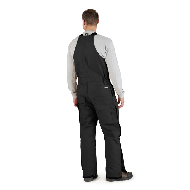 BERNE MENS HERITAGE INSULATED DUCK BIB OVERALL BLACK (TALL-XL)