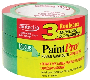 CANTECH PAINTPRO MASKING TAPE 50M L X 24MM W GRN (3)