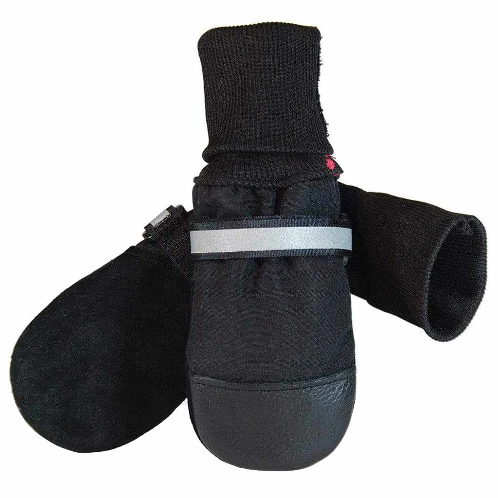 MUTTLUKS FLEECE LINED DOG BOOTS BLACK MED