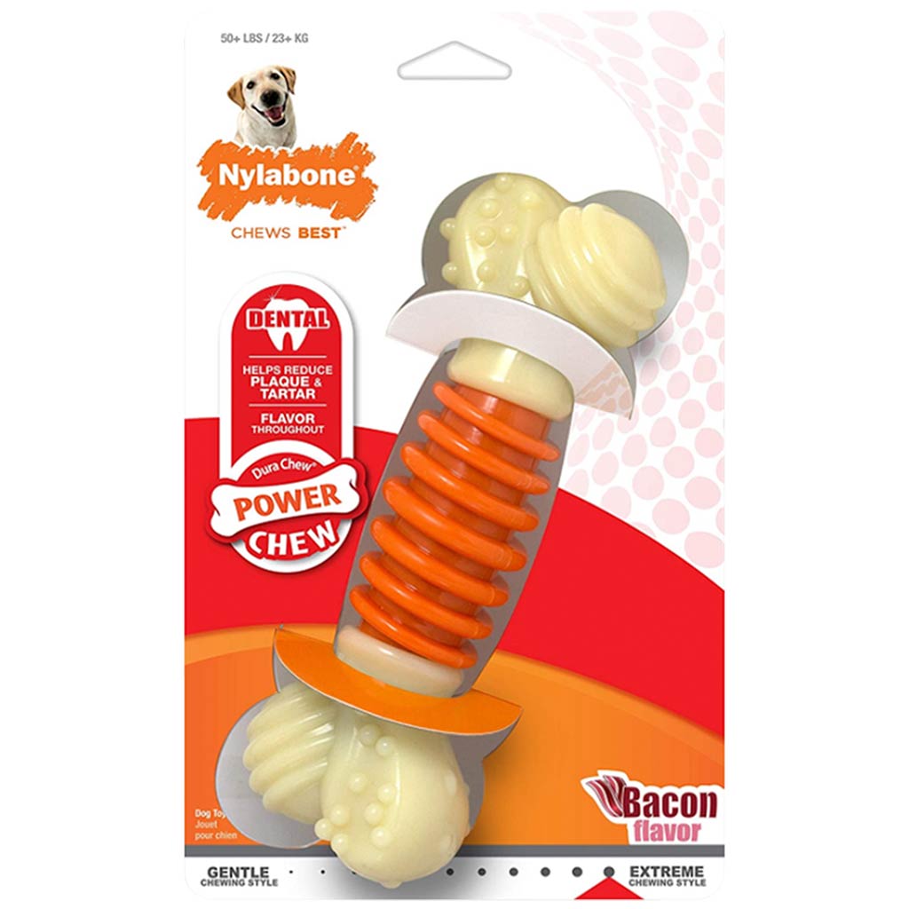 NYLABONE DENTAL PRO ACTION POWER CHEW BACON GIANT