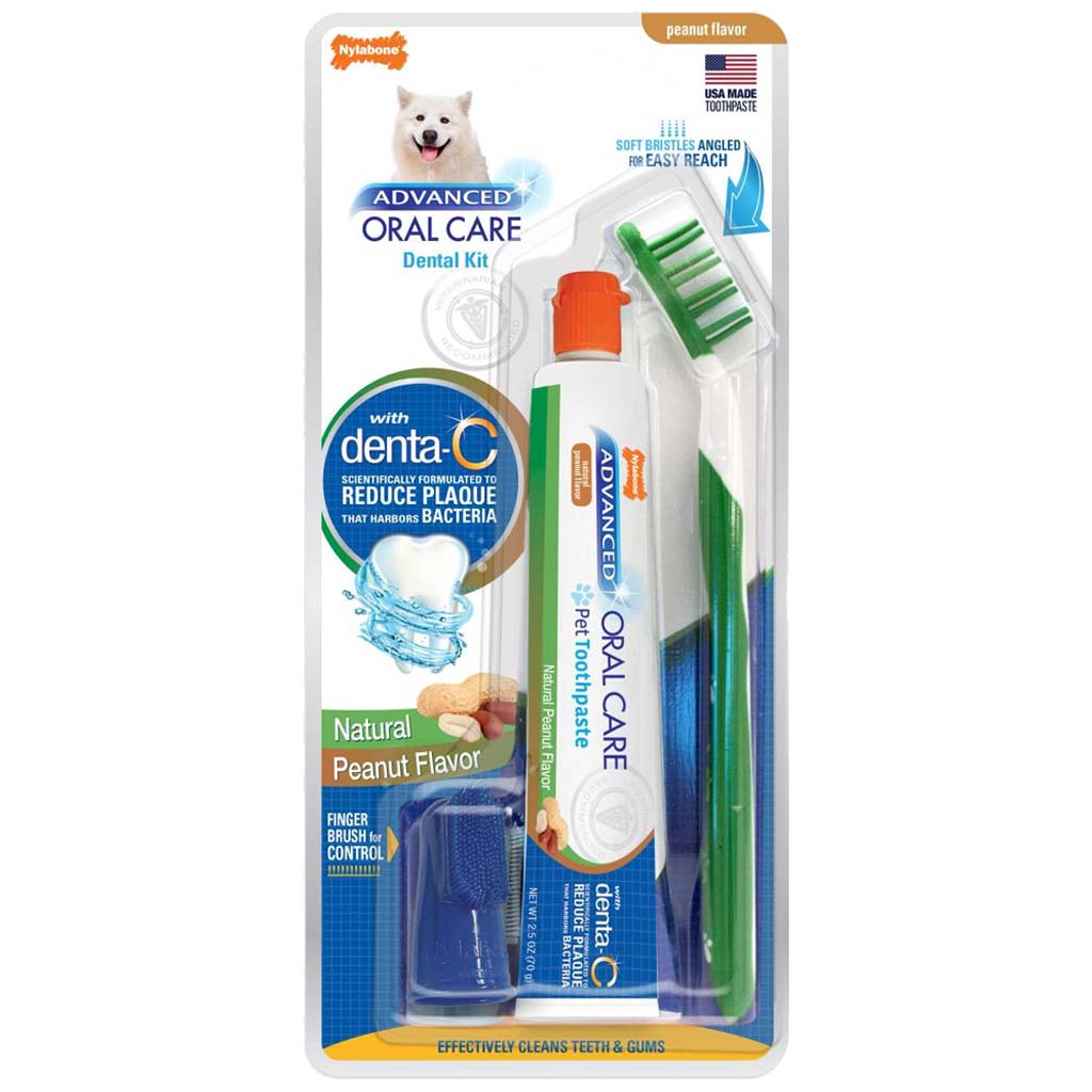 NYLABONE ADVENCED ORAL CARE DOG DENTAL KIT