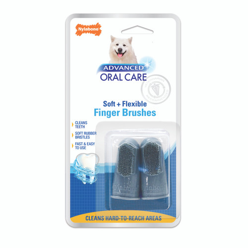 NYLABONE ADVENCED ORAL CARE FINGER BRUSH (2CT)