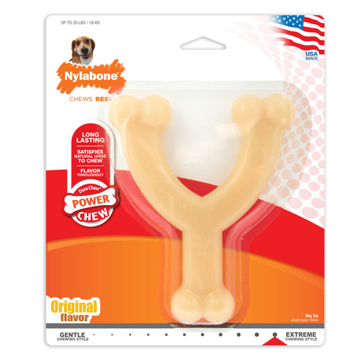 NYLABONE POWER CHEW WISHBONE ORIGINAL WOLF