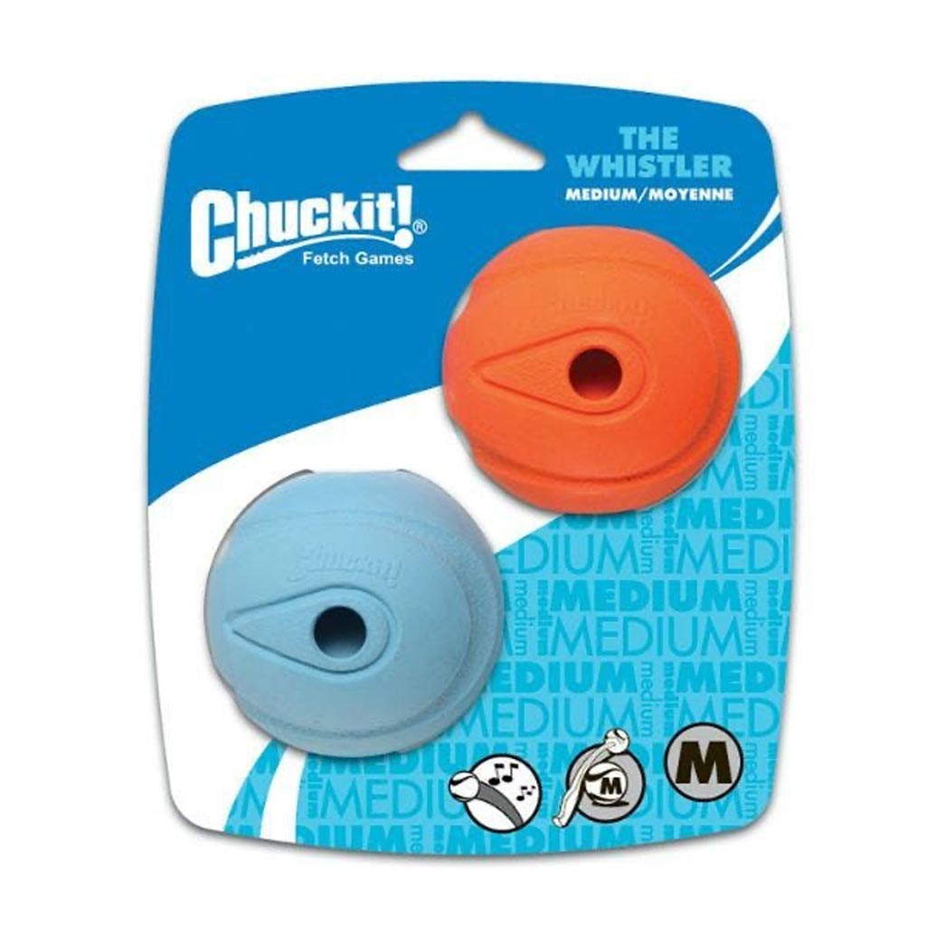 CHUCKIT THE WHISTLER FETCH BALL MEDIUM (2PK)