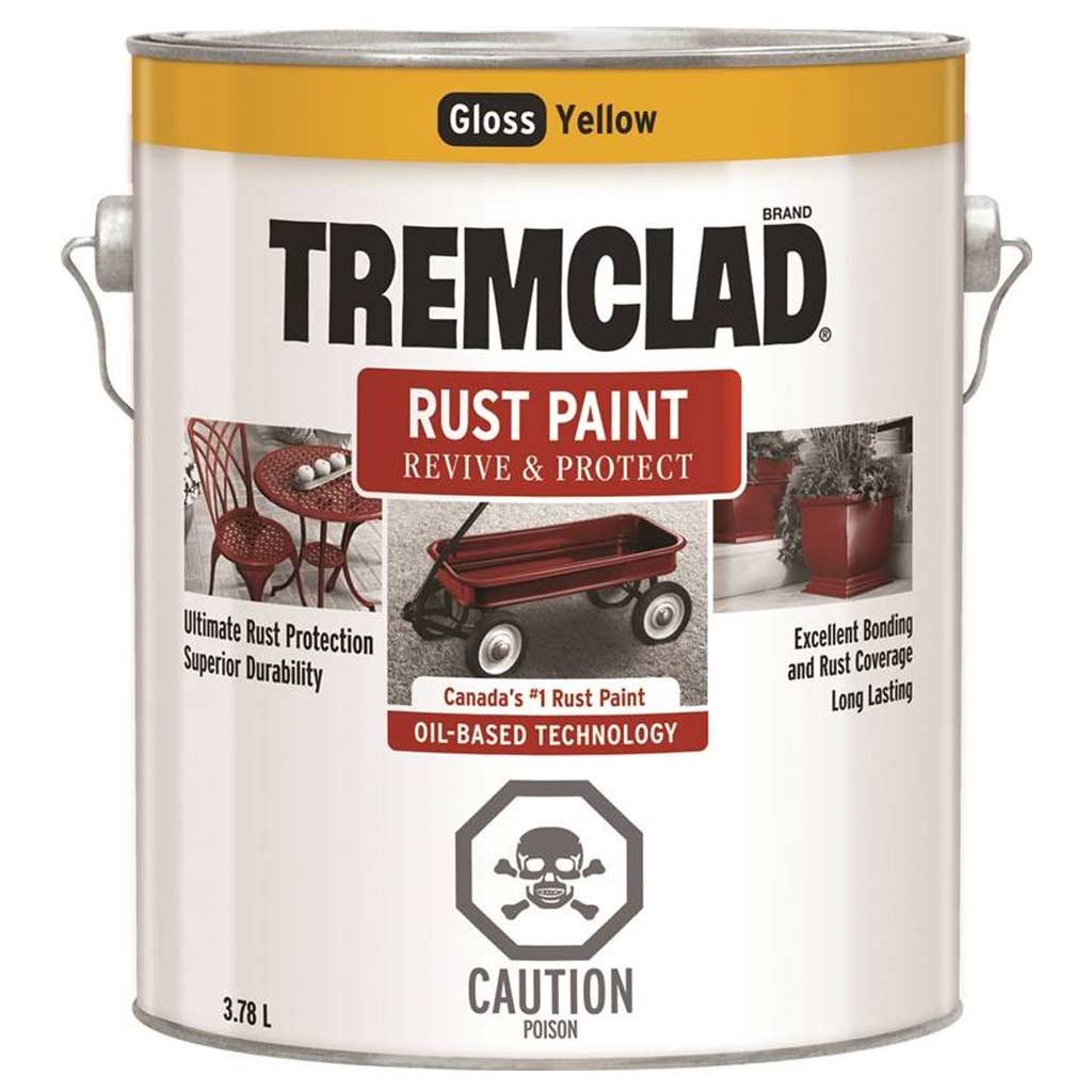 RUSTOLEUM TREMCLAD RUST PAINT GLOSS YELLOW 3.78L