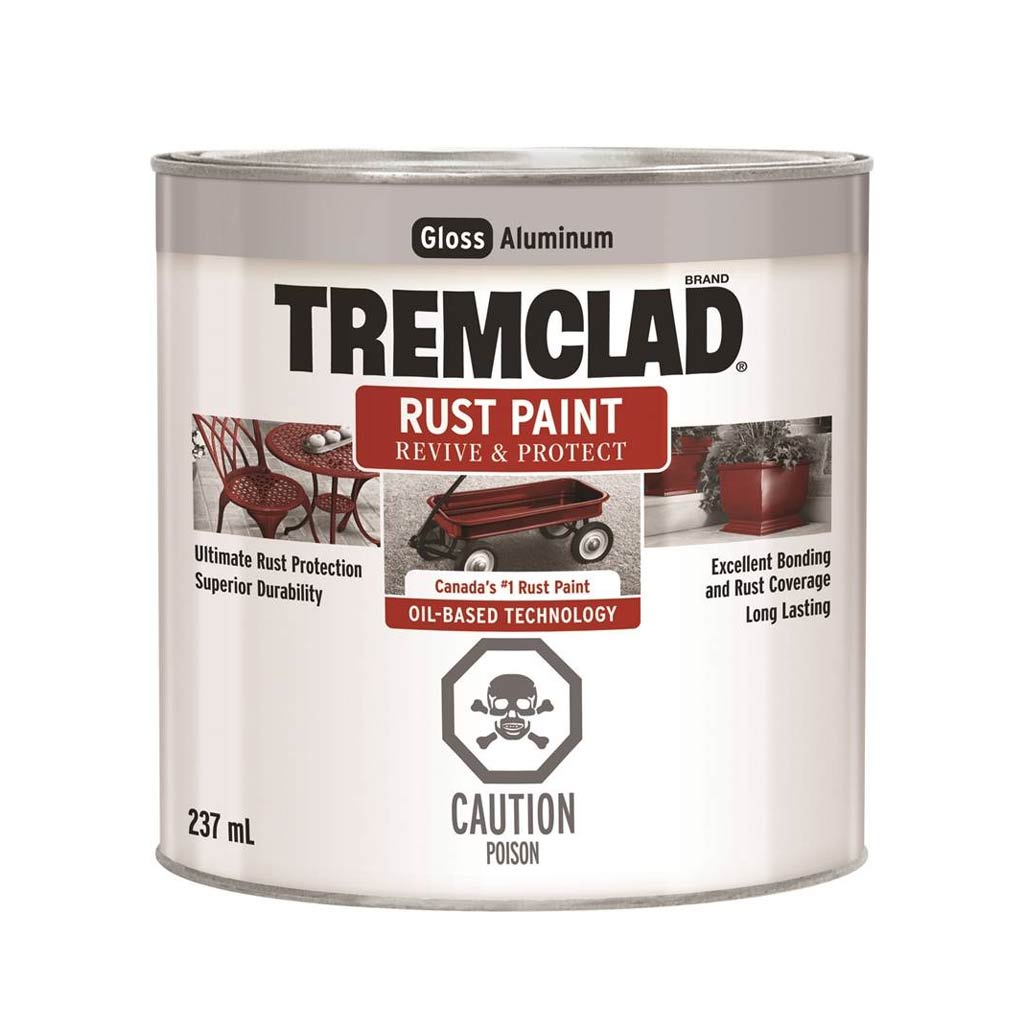 RUSTOLEUM TREMCLAD RUST PAINT GLOSS ALUMINUM 237ML