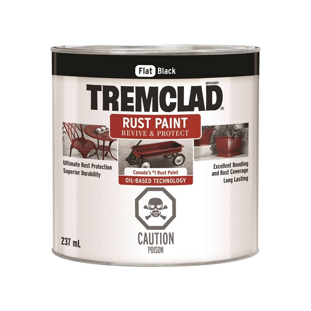 RUSTOLEUM TREMCLAD RUST PAINT FLAT BLACK 237ML