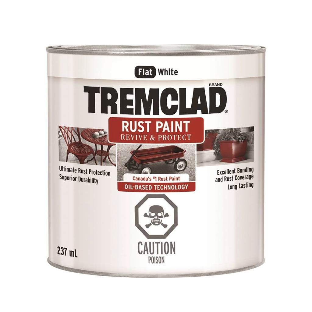 RUSTOLEUM TREMCLAD RUST PAINT FLAT WHT 237ML