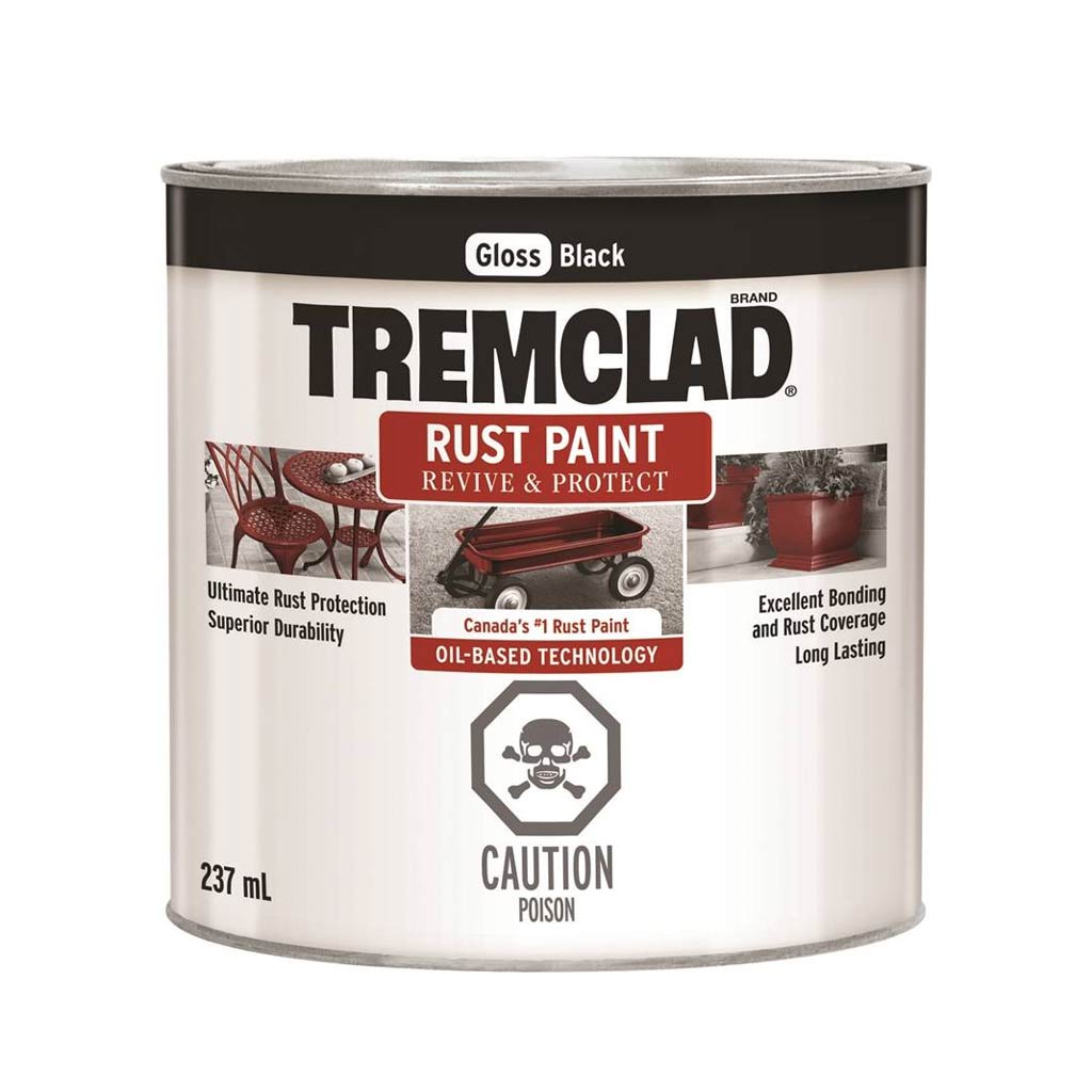 RUSTOLEUM TREMCLAD RUST PAINT GLOSS BLACK 237ML