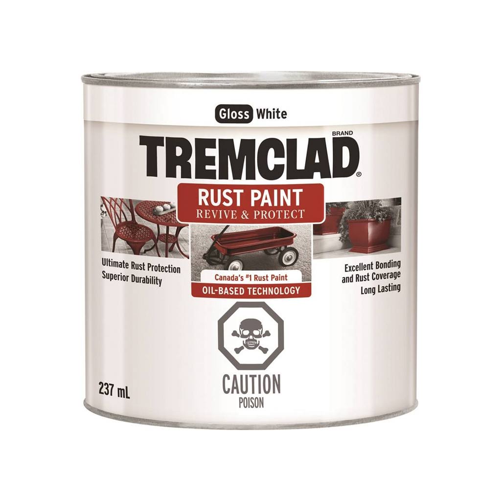 RUSTOLEUM TREMCLAD RUST PAINT GLOSS WHITE 237ML