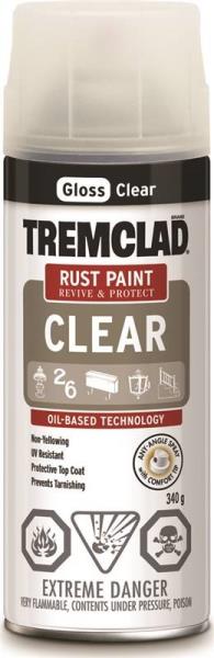 RUSTOLEUM TREMCLAD RUST SPRAY PAINT CLEAR GLOSS 340G