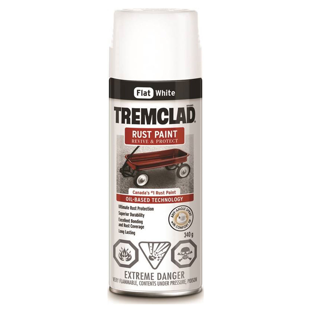 RUSTOLEUM TREMCLAD RUST SPRAY PAINT FLAT WHITE 340G