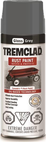 RUSTOLEUM TREMCLAD RUST SPRAY PAINT GLOSS GREY 340G