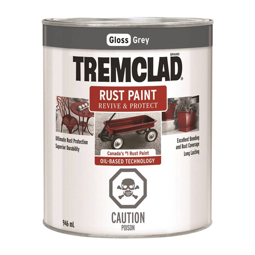 RUSTOLEUM TREMCLAD RUST PAINT GLOSS GREY 946ML