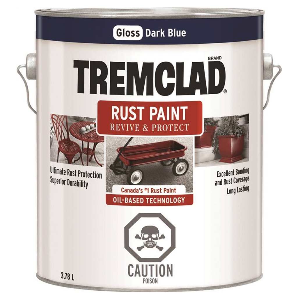 RUSTOLEUM TREMCLAD RUST PAINT GLOSS DARK BLUE 3.78L