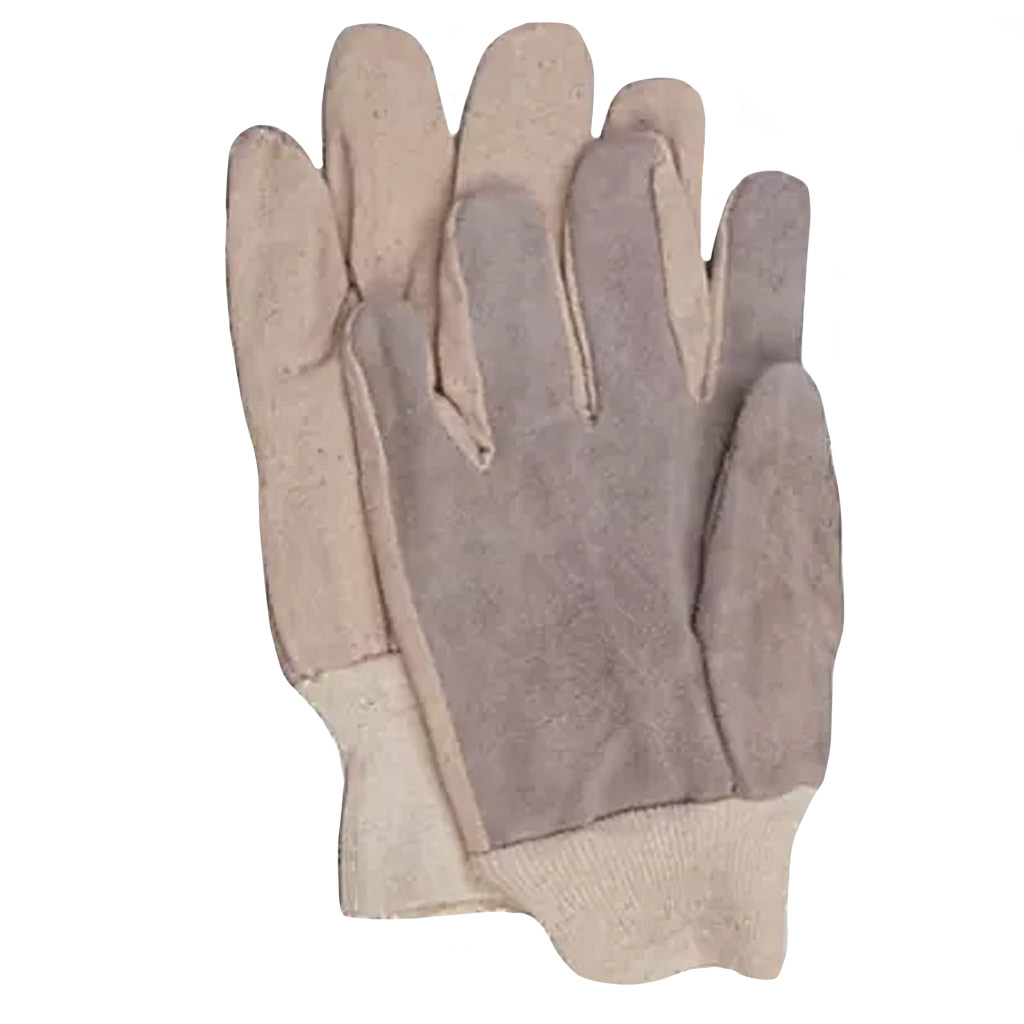 DMB - GLOVE COTTON LEATHER PALM LG