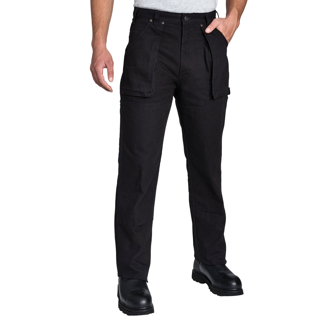 DV - DICKIES MEN'S DUCK 40X30 DOUBLE FRONT BRUSHED PANT BLACK