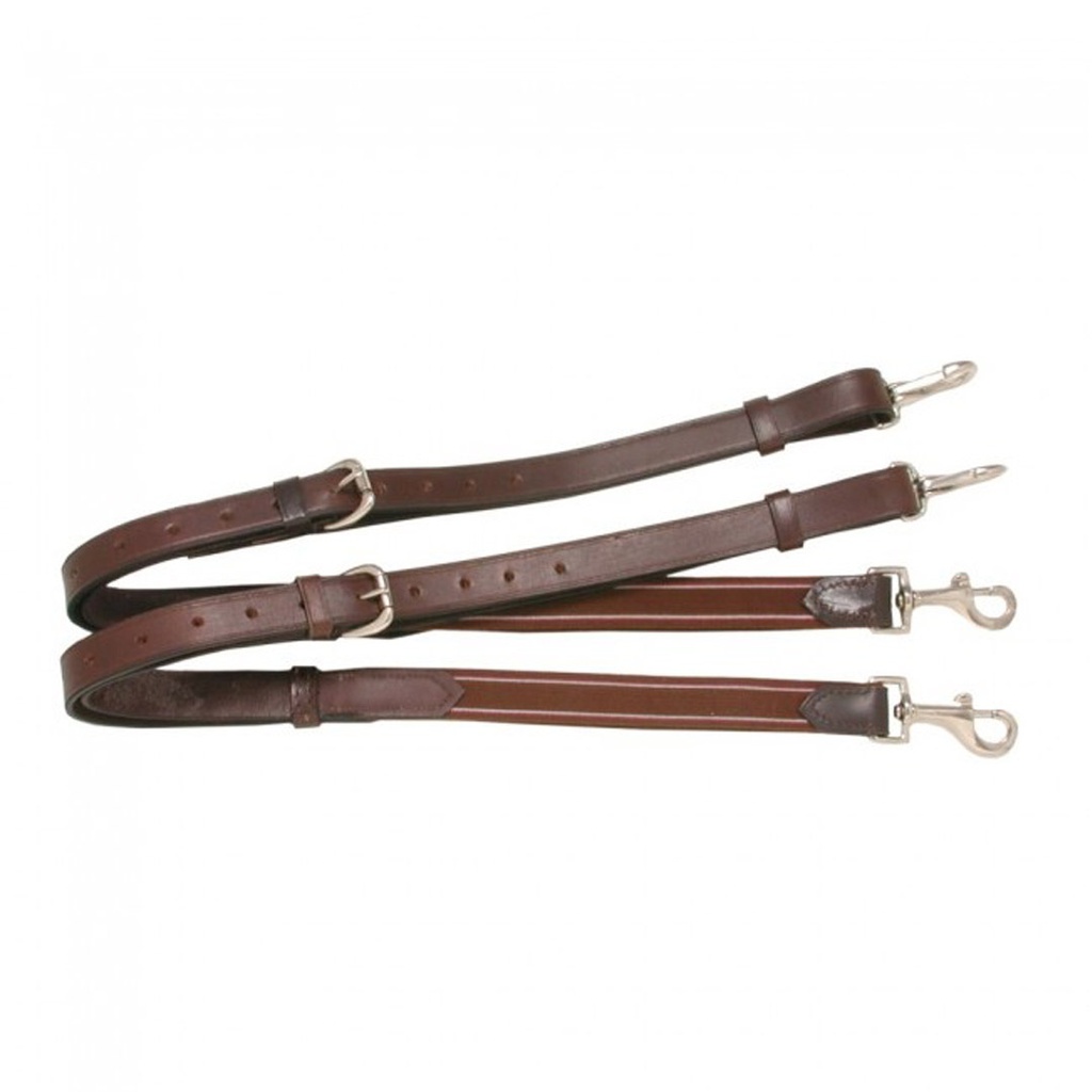 SAGE FAMILY SIDE REINS LEATHER W/ ELASTIC BROWN