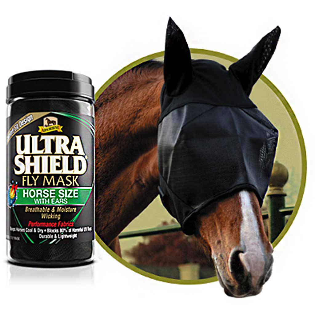 ULTRASHIELD FLY MASK W/ EARS HORSE