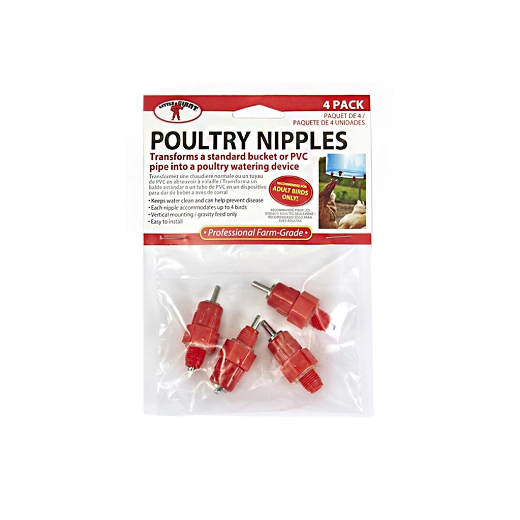 LITTLE GIANT POULTRY NIPPLES (4PK)