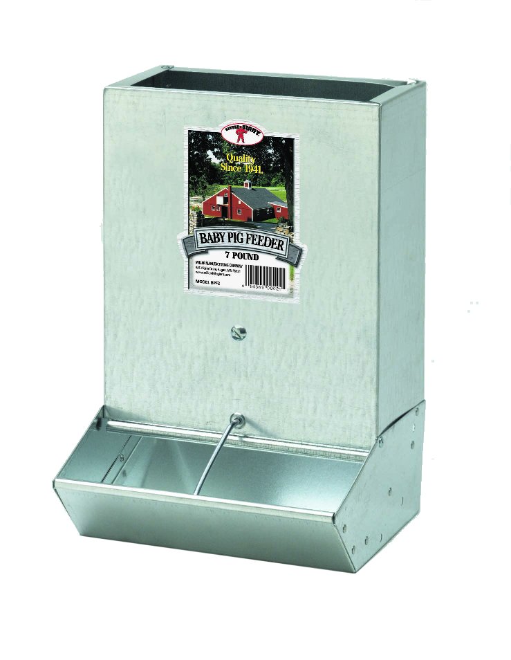 MILLER PIG FEEDER GALV. 2 HOLE 7LB
