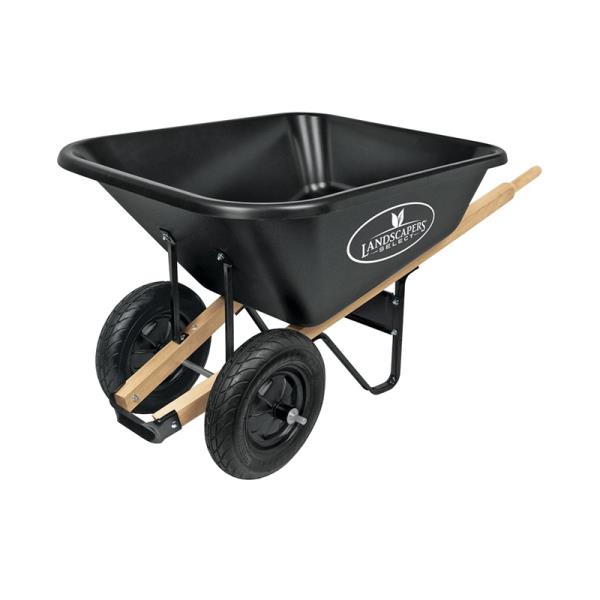 LANDSCAPERS SELECT 34565 WHEELBARROW DUAL WHEEL POLY 8 CU FT COMPLETE