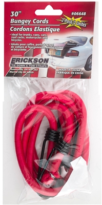 ERICKSON BUNGEY CORD 9MM DIA X 30&quot;L, 2PK