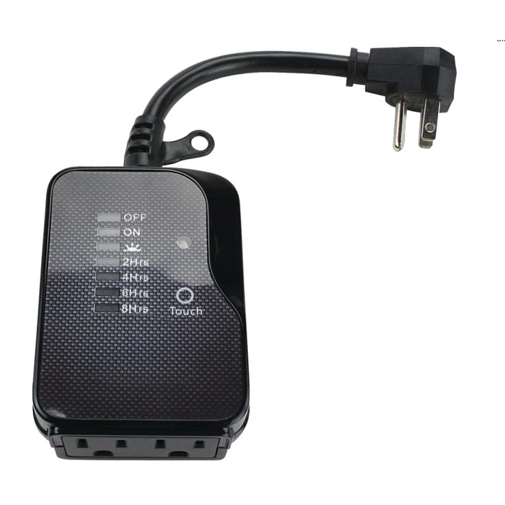 POWERZONE INDOOR COUNTDOWN TIMER 2-OUTLET BLACK
