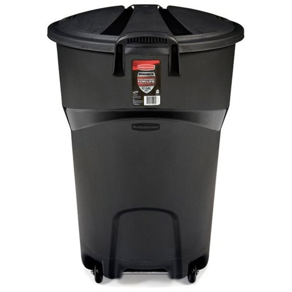 DV - RUBBERMAID WHEELED TRASH CAN W/LID BLK 121L (32GAL)