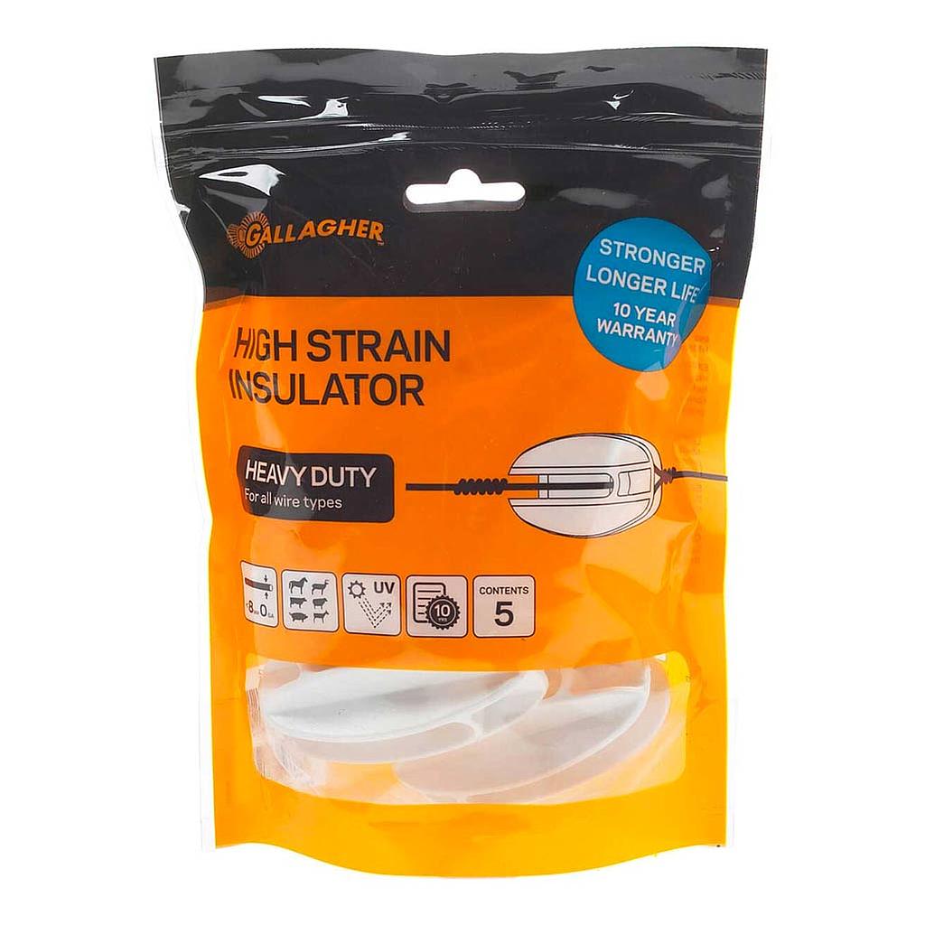 GALLAGHER HIGH STRAIN INSULATOR WHITE 5PK