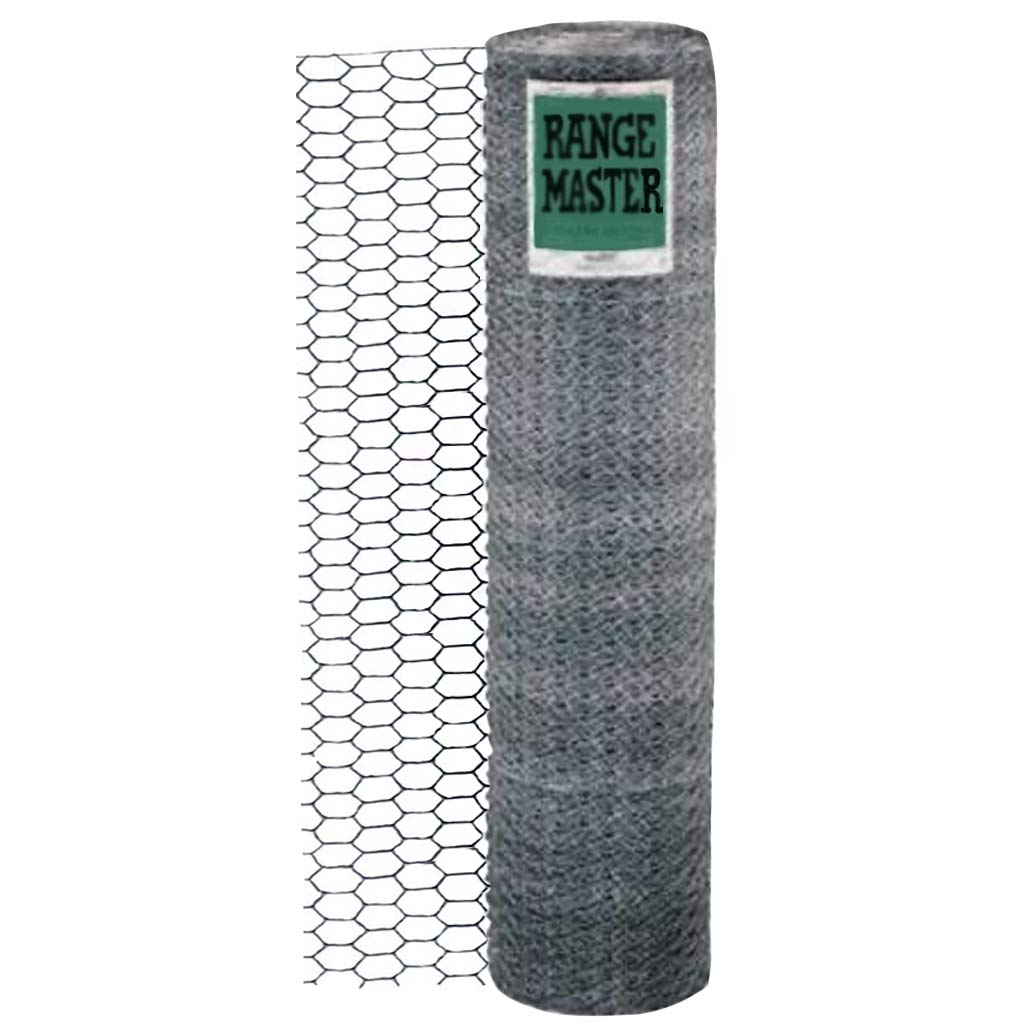 RANGEMASTER POULTRY NETTING 20GA 50'LX72&quot;W, 1&quot; HEX MESH GALV.