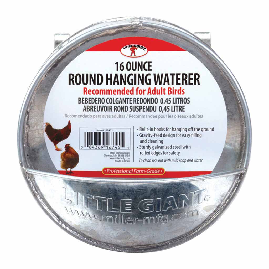 LITTLE GIANT WATERER ROUND HANGING 16OZ
