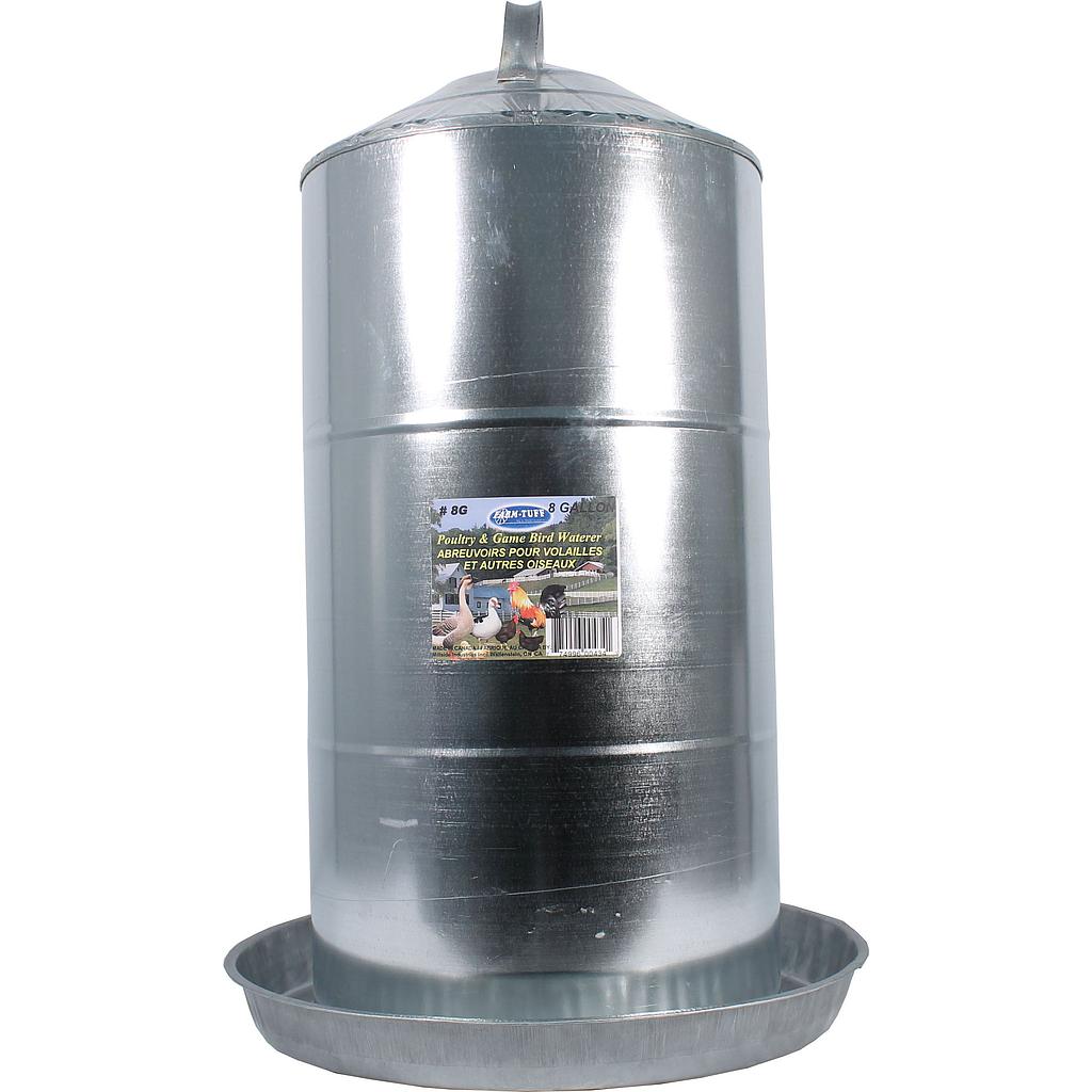 FARM TUFF WATERER GALVANIZED 8GAL