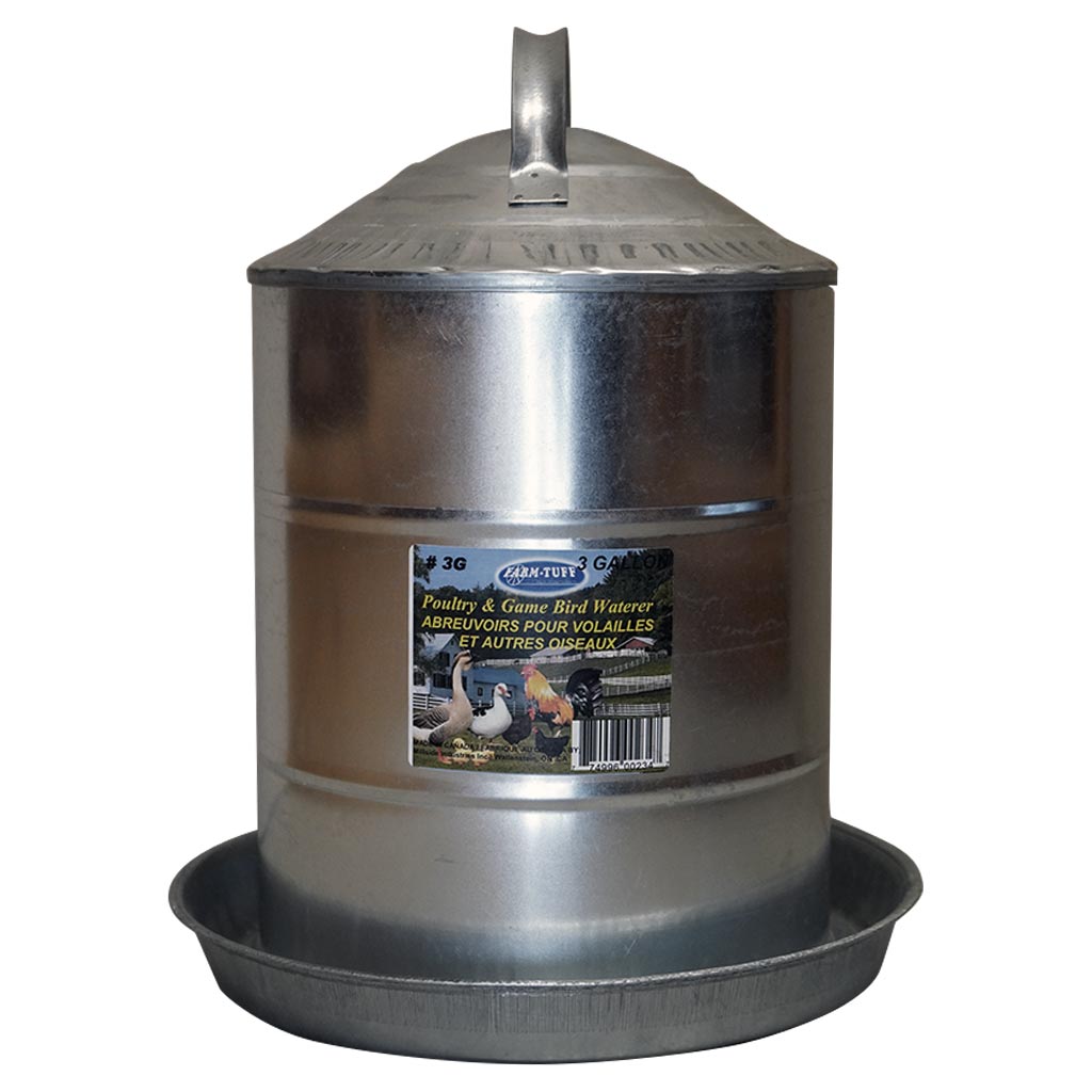 FARM TUFF WATERER GALVANIZED 3GAL