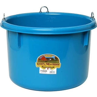 MILLER FEED TUB PLASTIC ROUND W/HOOKS 8GAL NAVY P800