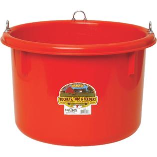 MILLER 8G PLASTIC ROUND FEED TUB W/HOOKS RED P800